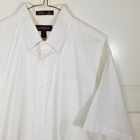 Nordstrom Smartcare White Short Sleeve Shirt 16 - Picture 15 of 16